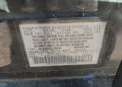 2020 Nissan Sentra Sr Xtronic Cvt from USA, damaged, VIN 3N1AB8DVXLY300080